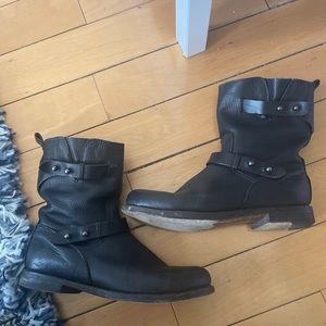 Rag and bone black leather moto boots size 8.5